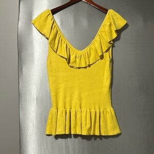 Yellow Ruffled Top NWOT